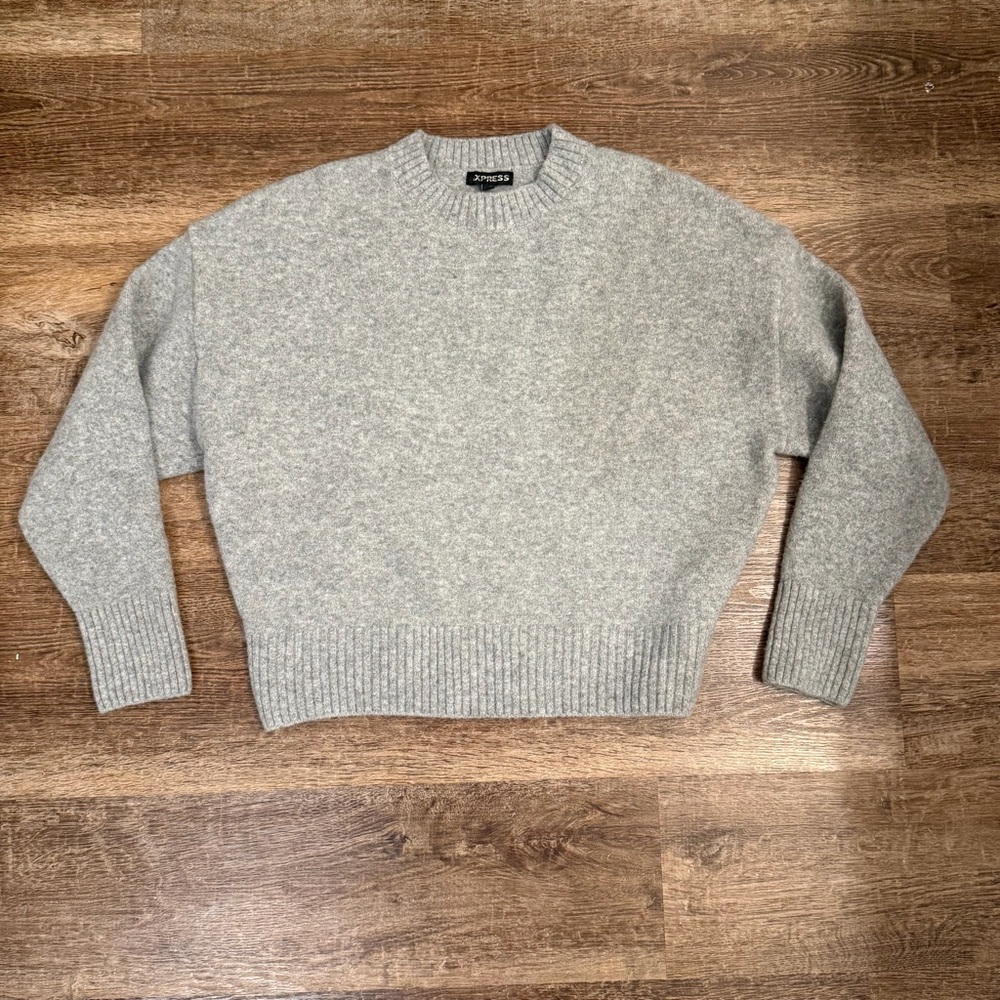 Express Gray Crew Neck Sweater